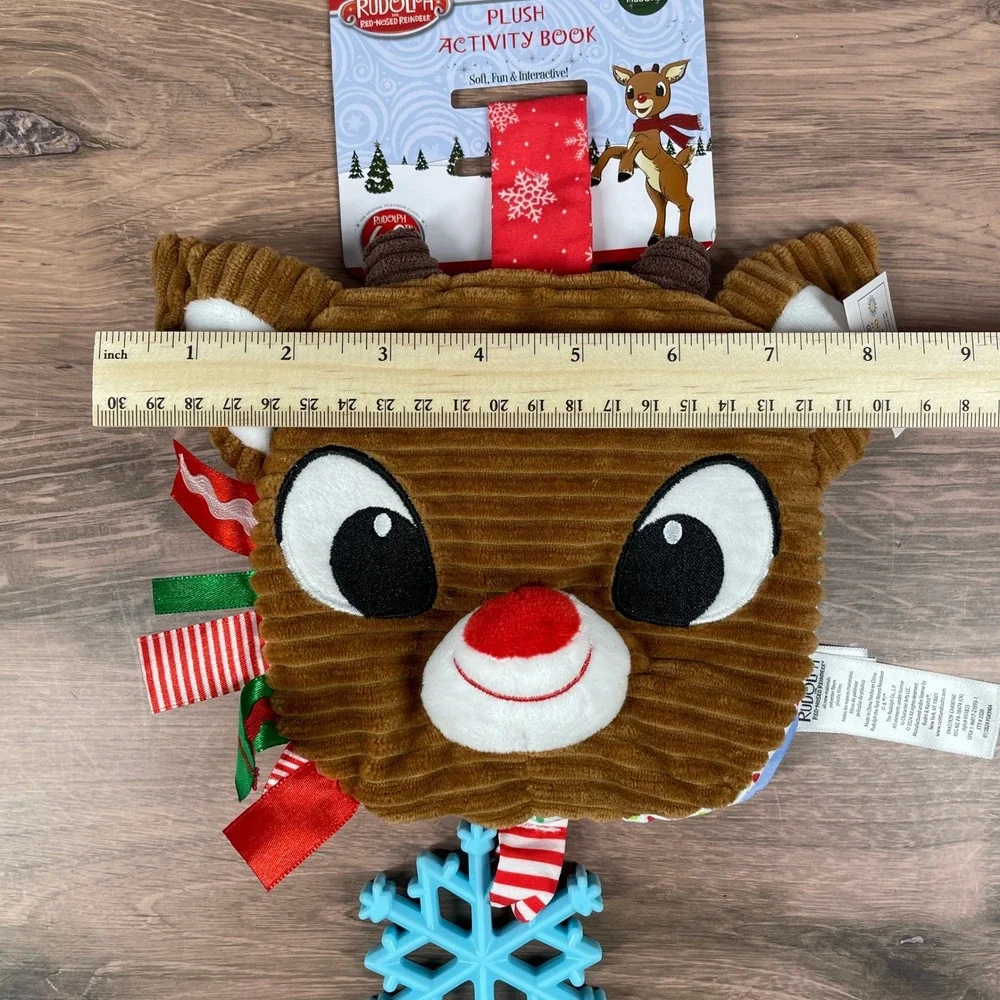 Rudolph The Red Nosed Reindeer Plush Activity Book Teether Crinkle Toddler